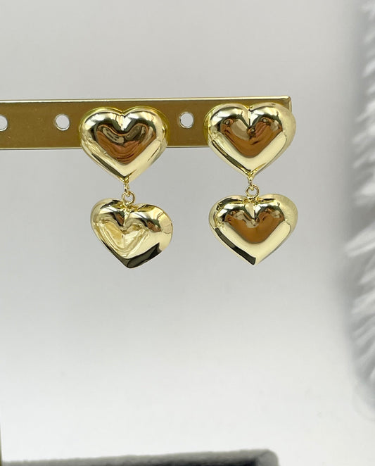 Arete de corazón Chunky